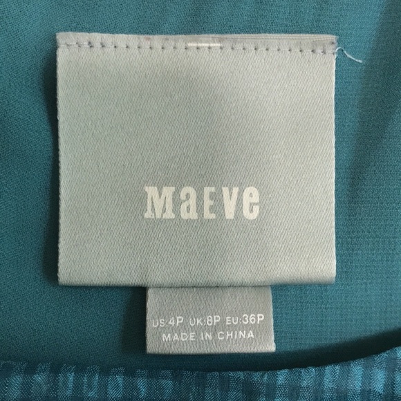 Anthropologie Maeve Tavin Turquoise Cold Shoulder Ruffle Blouse 4P - Picture 6 of 15